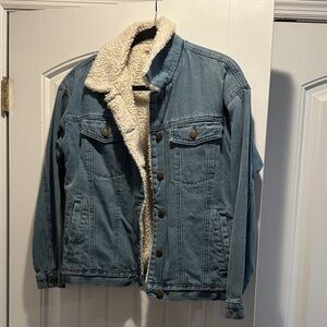 Women’s Blue Denim Jacket with Sherpa Lining